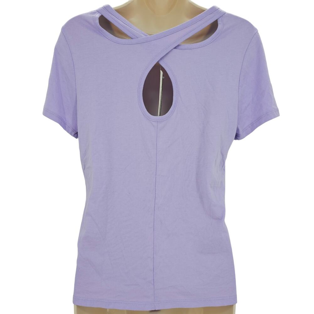 Threads 4 Thought Womans size XS Purple Short Sleeve Crossover Back T-shirt NEW